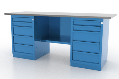 Верстак металлический двухтумбовый 01.255L Верстак металлический двухтумбовый 01.255L