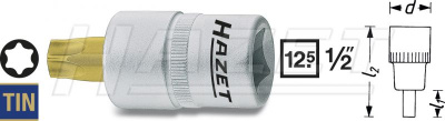 Головка 1/2" с вставкой TORX T60 HAZET 992-T60 Головка 1/2" с вставкой TORX T60 HAZET 992-T60